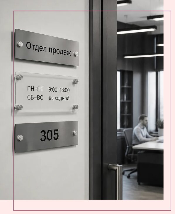 Офисные таблички на дверь в Муравленке по цене от 5246 р. | Аванза-Мрв